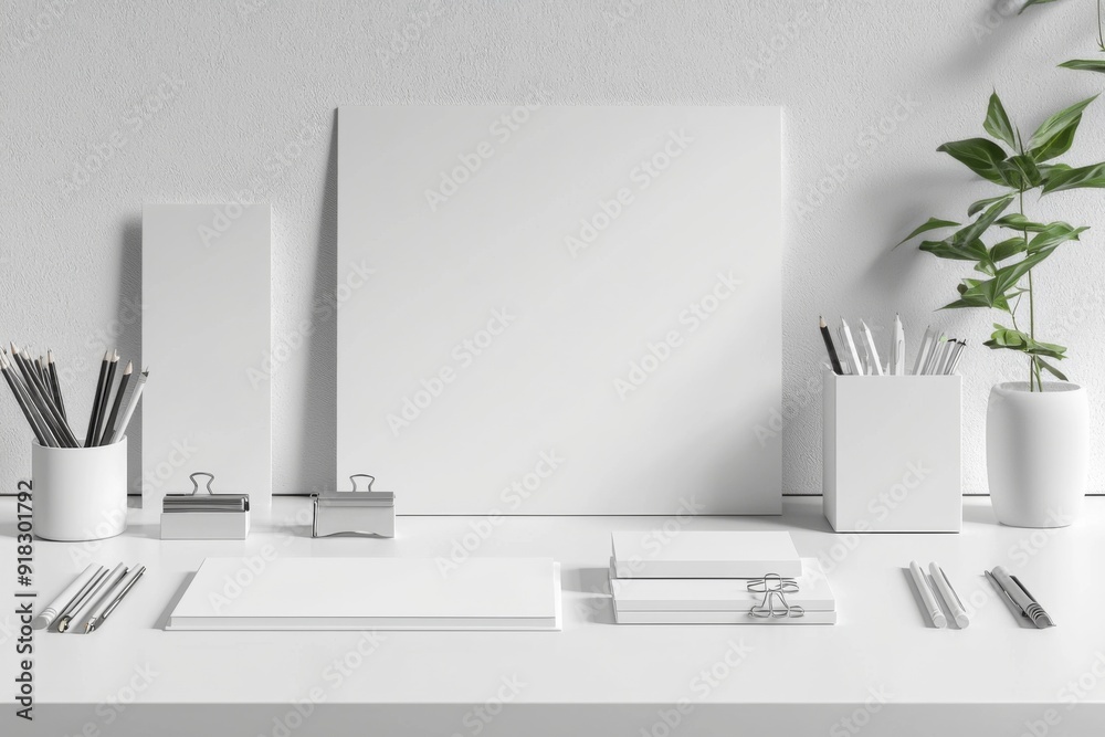 Realistic blank stationery set mockup isolated created with generative ai Realistic blank stationery set mockup isolated created with generative ai