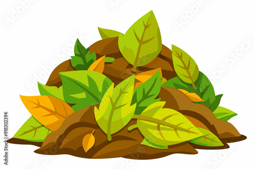 A Pile of Colorful Fallen Leaves on Brown Ground
