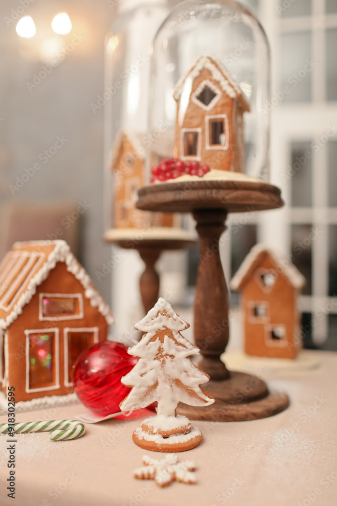 festive New Year's decor on the table festive New Year's decor on the table
