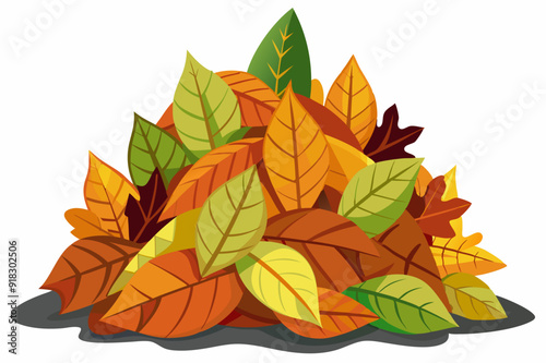 Pile of Colorful Autumn Leaves on Ground