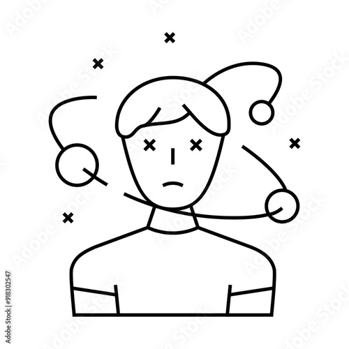 disorientation disease line icon vector. disorientation disease sign. isolated contour symbol black illustration