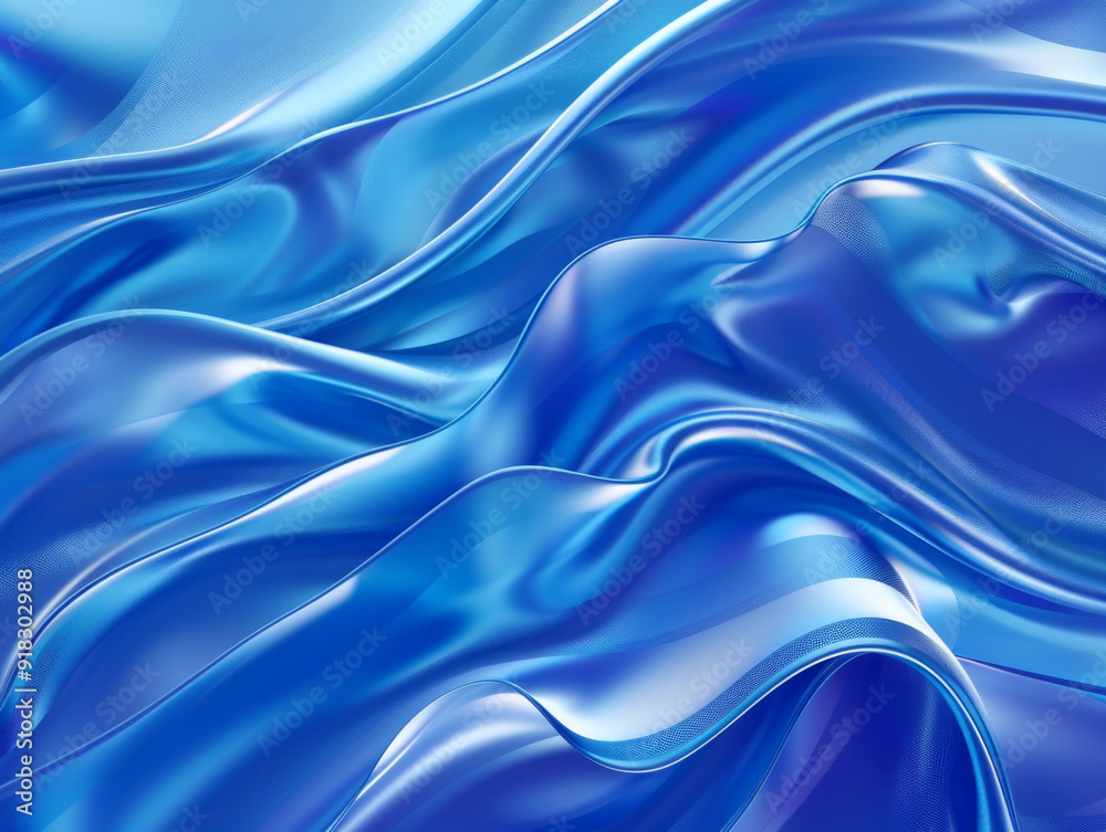 Abstract Blue Fabric Waves with Subtle Shimmer Abstract Blue Fabric Waves with Subtle Shimmer
