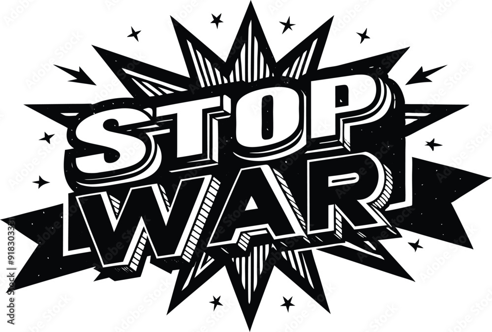 Obraz premium Stop war typography design