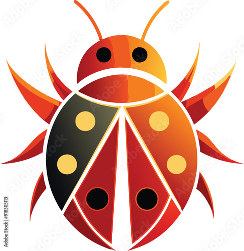 ladybug on white background