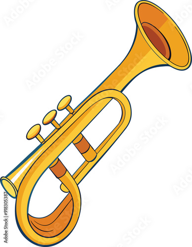 trumpet isolated on black