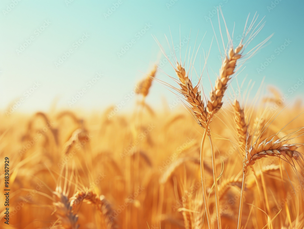 Golden Wheat Stalks in a Summer Field Golden Wheat Stalks in a Summer Field