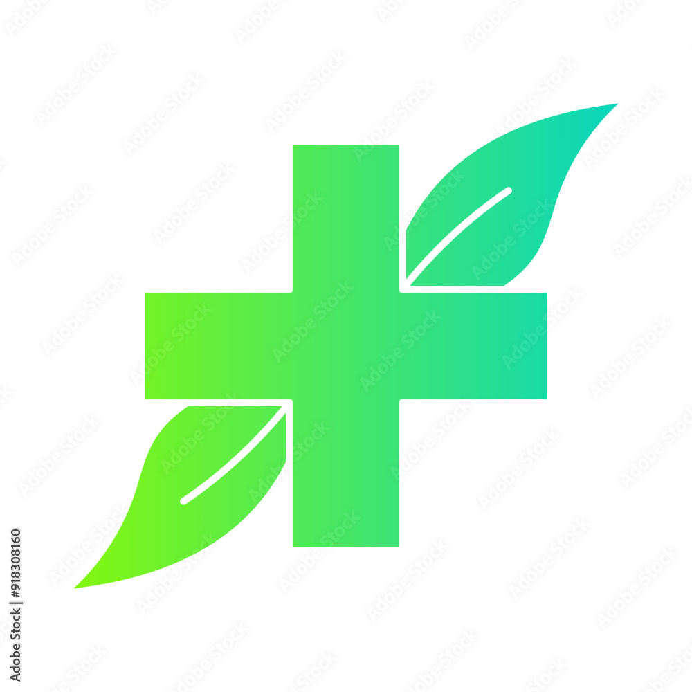 Obraz premium Herbal Medicine Gradient Flat