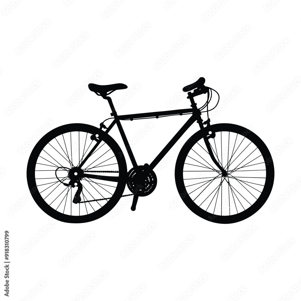 Obraz premium Bicycle Black Silhouette set Clipart on a white Background