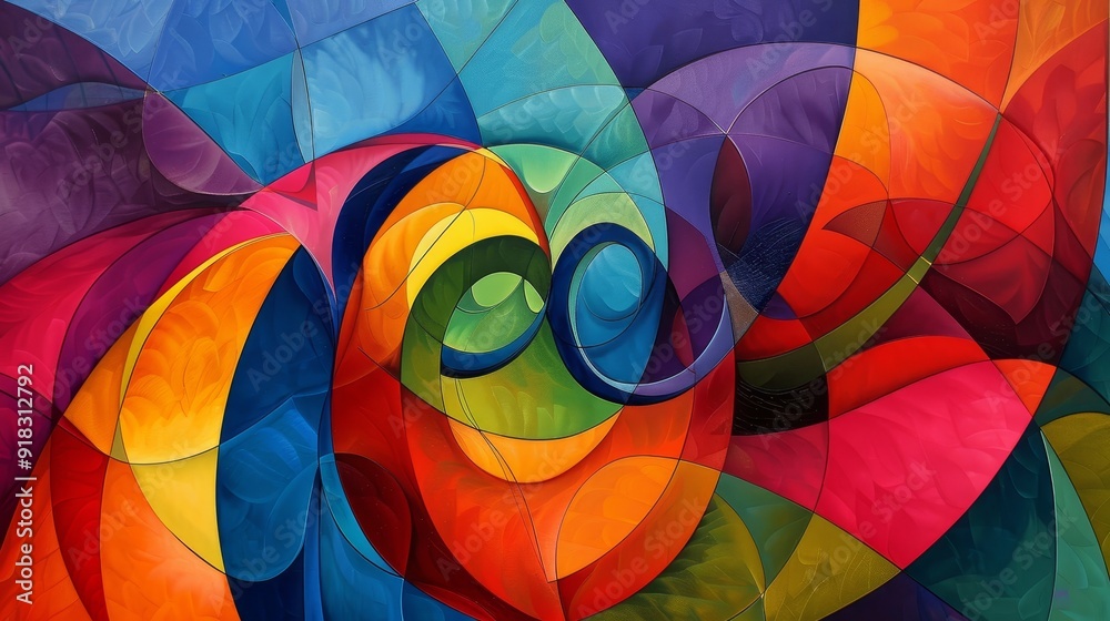 Fototapeta premium Abstract colorful swirl pattern with vibrant hues in a dynamic composition