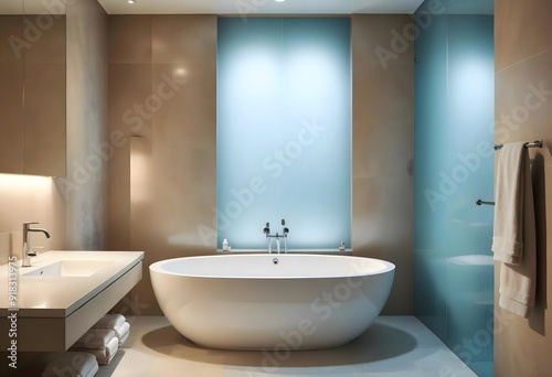 Concept photo of minimalist bathroom interior