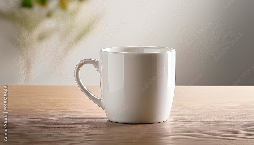 White cup of coffee on the table mockup White cup of coffee on the table mockup