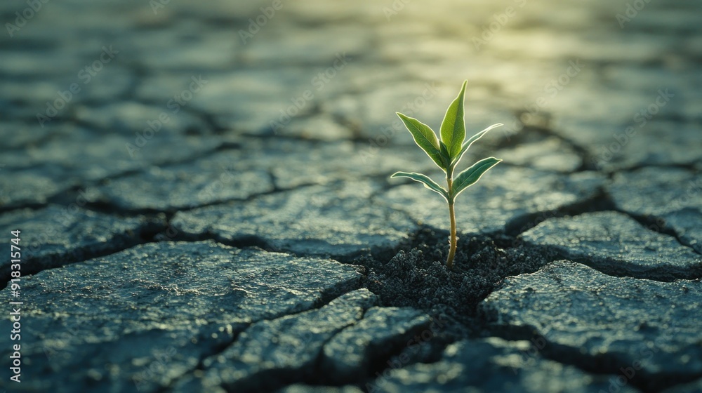 small plants grow from cracked soil, embodying the essence of survival small plants grow from cracked soil, embodying the essence of survival