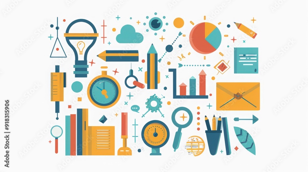 Explore education and training icons, featuring learning, development, Explore education and training icons, featuring learning, development,