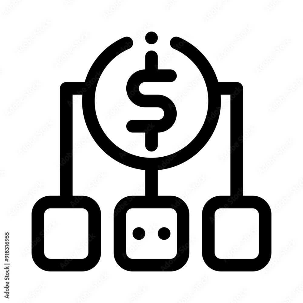 diversification line icon