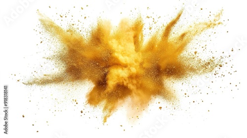 gold color explosion isolated on white background --ar 16:9