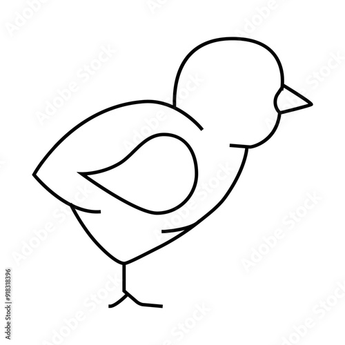 chick little chicken line icon vector. chick little chicken sign. isolated contour symbol black illustration