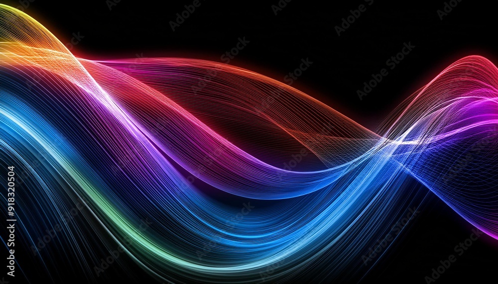 abstract background colorful waves show in darkness abstract background colorful waves show in darkness