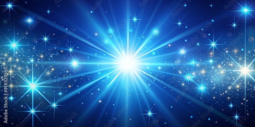 Celestial Burst Blue Starry Sky with Light Rays, Digital Illustration, Cosmic Background, Glowing Stars , space , night sky , galaxy Celestial Burst Blue Starry Sky with Light Rays, Digital Illustration, Cosmic Background, Glowing Stars , space , night sky , galaxy
