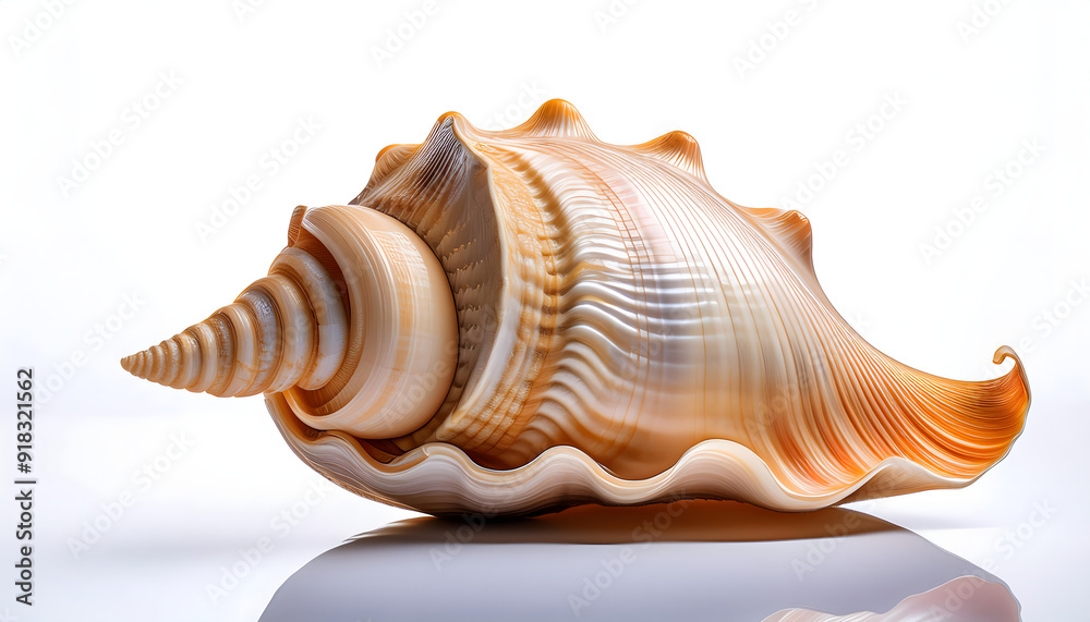 A Single Seashell isolated on a white background A Single Seashell isolated on a white background