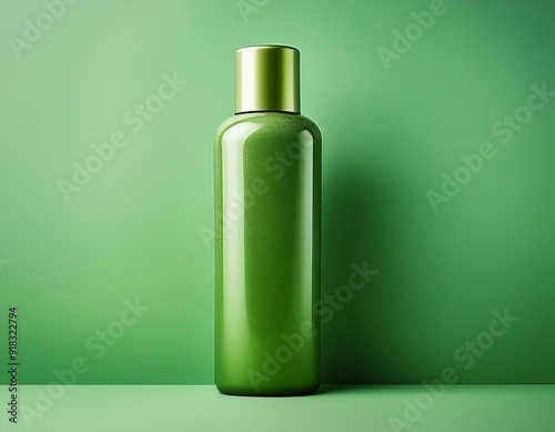 Green Bottle with Matching Background