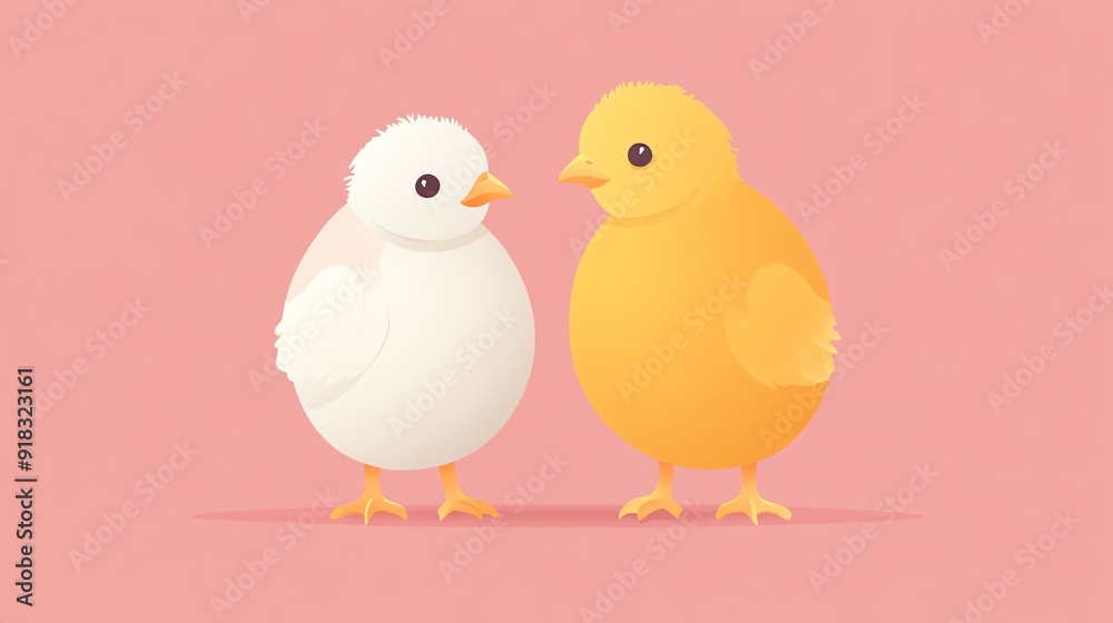 Egg and chick, hatching process, flat design illustration Egg and chick, hatching process, flat design illustration
