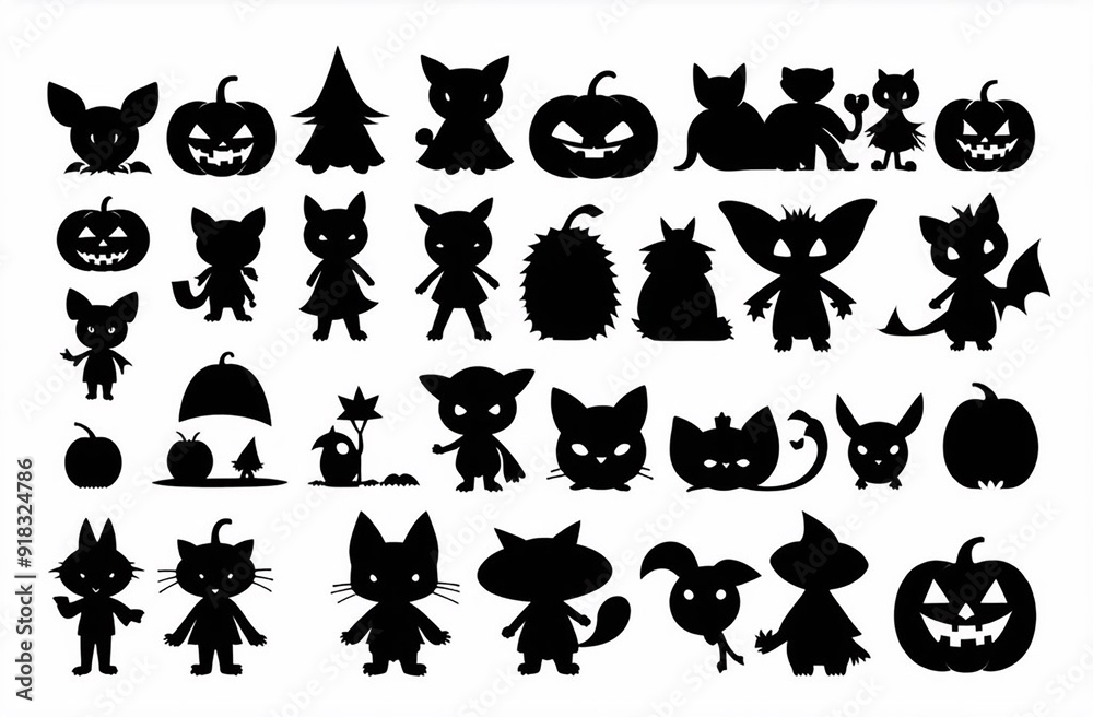 Halloween icon set on a white background Halloween icon set on a white background