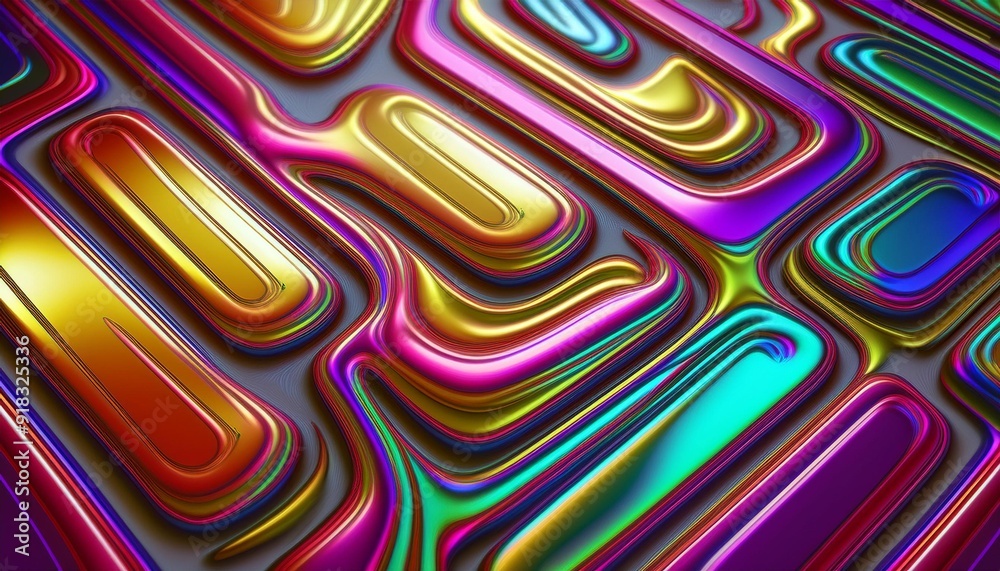 Abstract Futuristic Metallic Multicolored Background. Generative AI Abstract Futuristic Metallic Multicolored Background. Generative AI