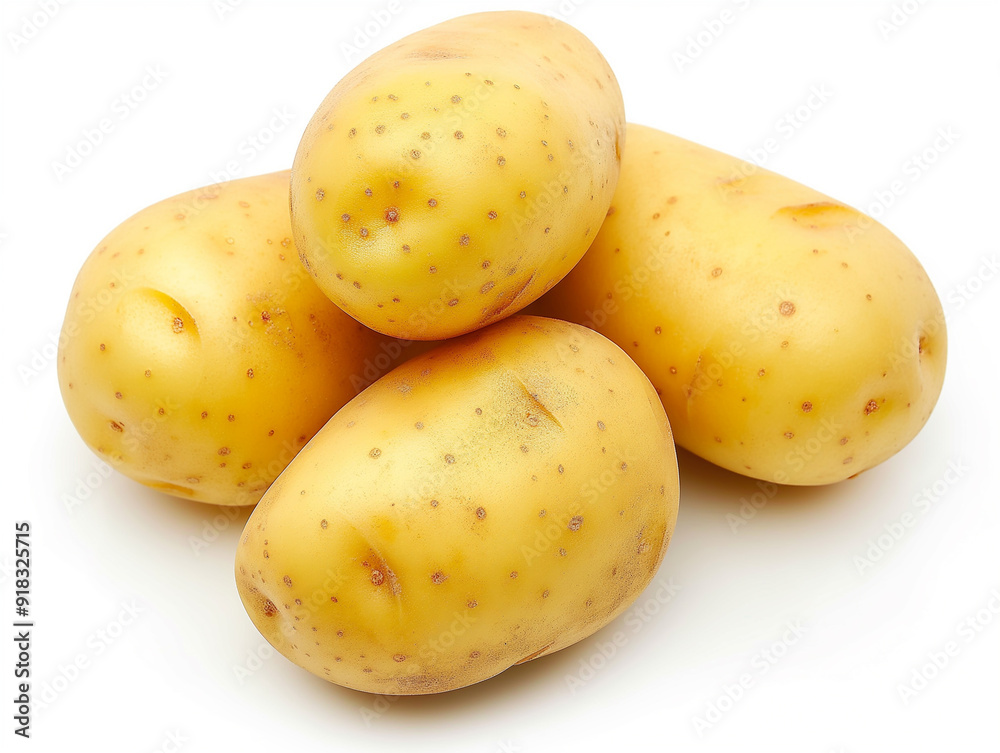 potatoes on a white surface with a white background potatoes on a white surface with a white background