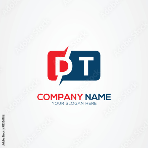 DT or TD Creative Modern Letters Logo Design Element