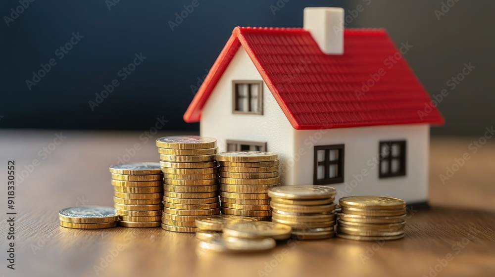 Real estate broker agent and house model Real estate broker agent and house model