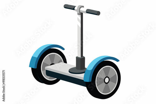 A Blue and Gray Self-Balancing Electric Scooter