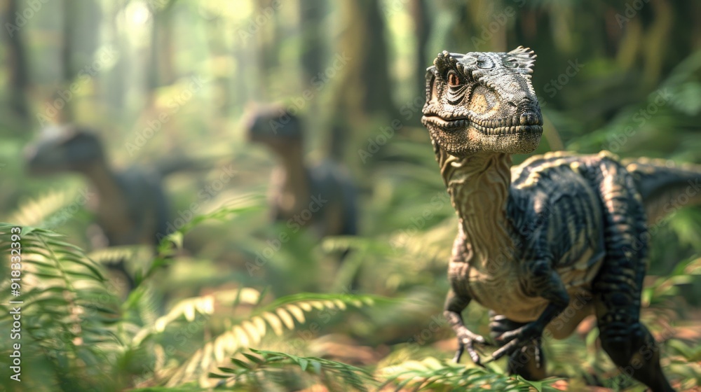 Majestic Tyrannosaurus Rex Roaming Lush Prehistoric Forest