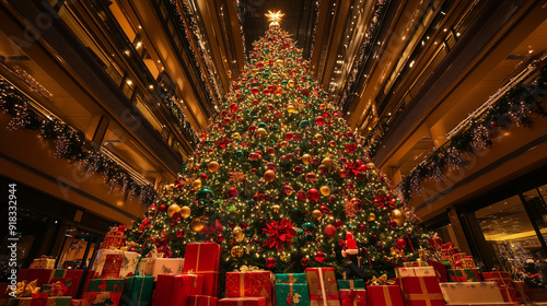 christmas tree in the restaurant