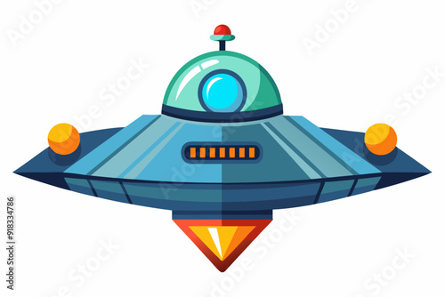 Cartoon Illustration of a Flying Saucer