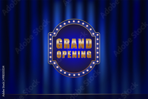 Blue curtain background, cover, decoration, vector