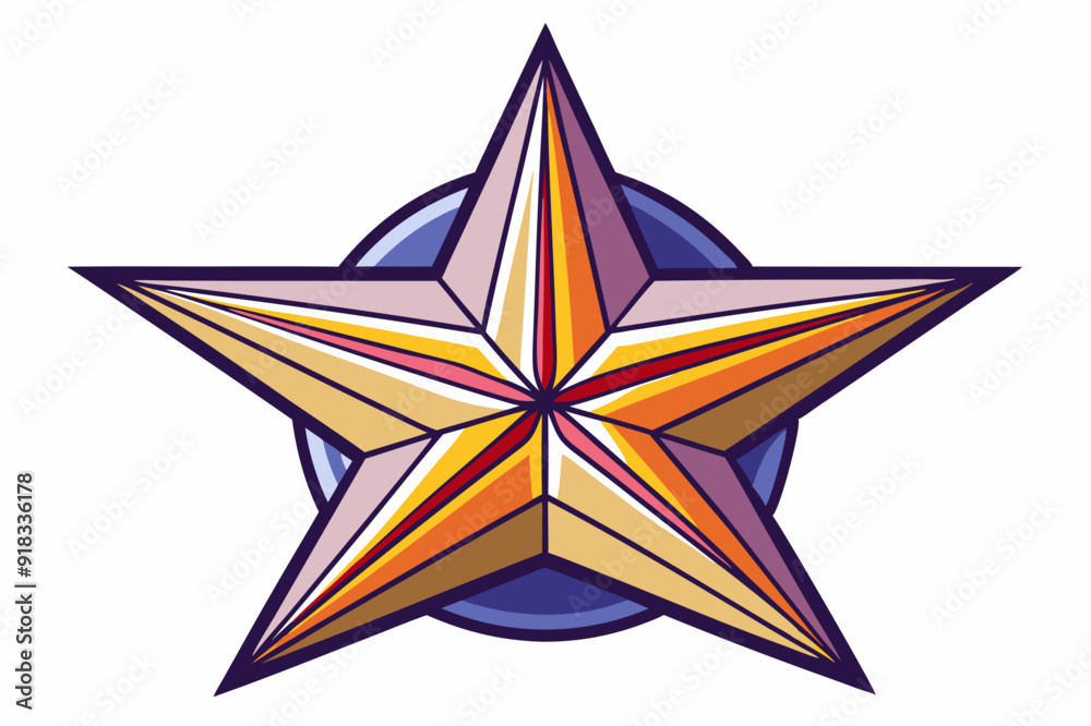 Obraz premium Colorful Geometric Star with Purple Circle