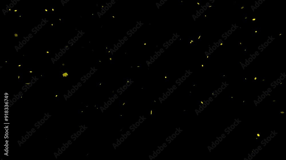 Animated autumn season maple leaves falling down loop background.