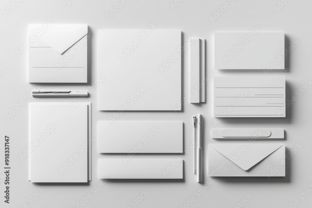 Realistic blank stationery set mockup isolated created with generative ai Realistic blank stationery set mockup isolated created with generative ai