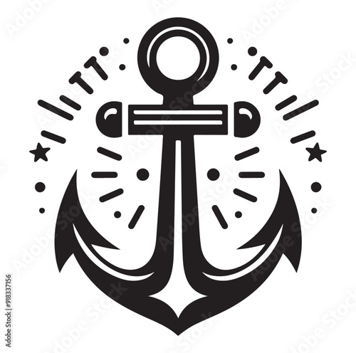 Anchors ship icon silhouettes vector. 