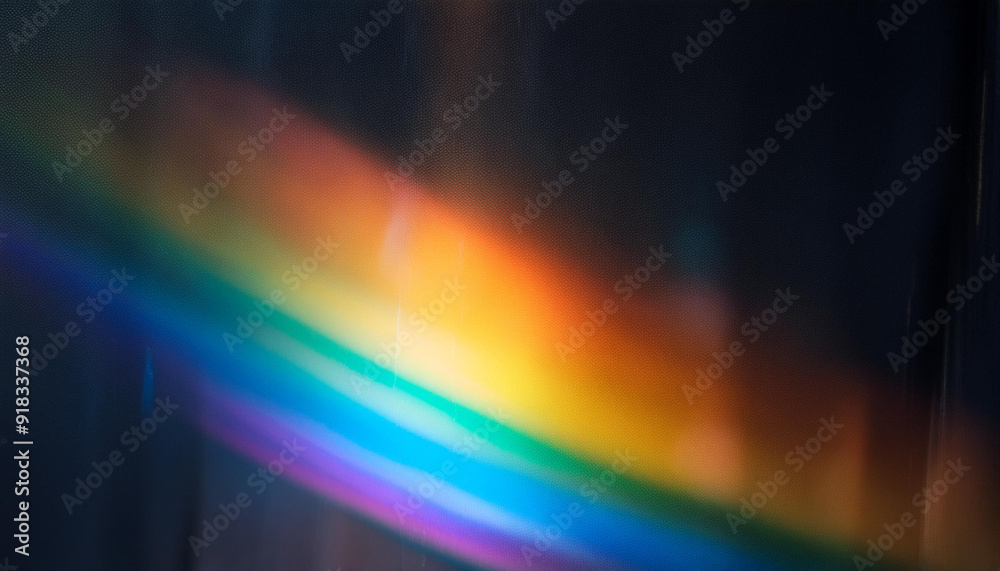 Abstract Light Refraction on Black Background. Spectrum of Rainbow Colors Blurred by Lens Flare, Featuring Vibrant Red, Orange, Green, and Blue Hues in a Soft, Ethereal Glow Abstract Light Refraction on Black Background. Spectrum of Rainbow Colors Blurred by Lens Flare, Featuring Vibrant Red, Orange, Green, and Blue Hues in a Soft, Ethereal Glow