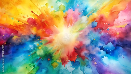 A Symphony of Colors: Abstract Watercolor Splash  AI generated