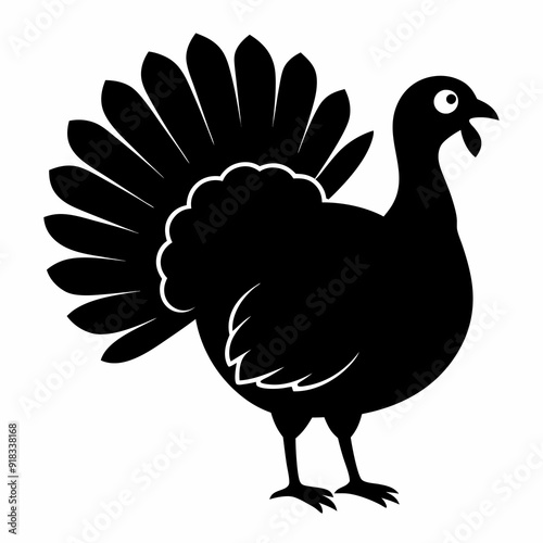 black turkey vector silhouette illustration