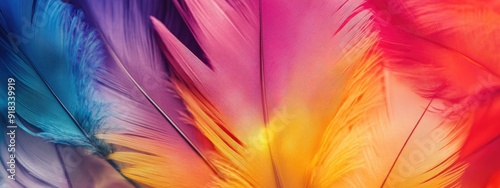colorful feather background. feather for creative banner.