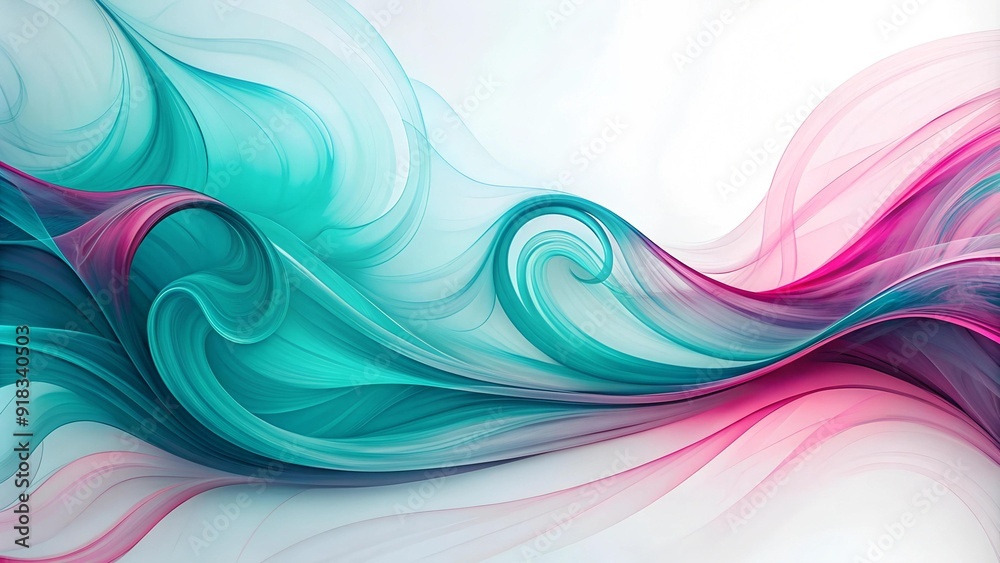 Abstract Turquoise and Pink Swirls on a Canvas AI generated Abstract Turquoise and Pink Swirls on a Canvas AI generated