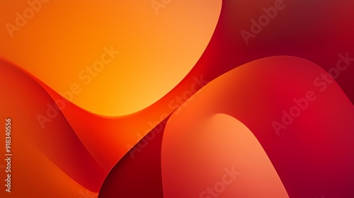 Red and orange abstract background with simple shapes, featuring smooth curves.