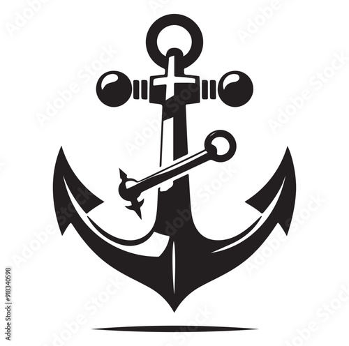 Anchors ship icon silhouettes vector. 