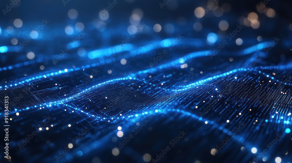 Abstract blue background data technology glowing lines Abstract blue background data technology glowing lines