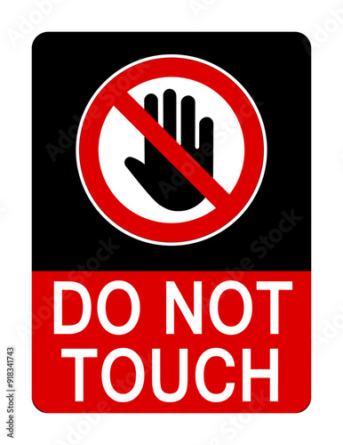Do not touch, prohibition sign with hand inside a ban circle. Text below. Black and red background. Free Download Do not touch, prohibition sign with hand inside a ban circle. Text below. Black and red background. - GFXLoad