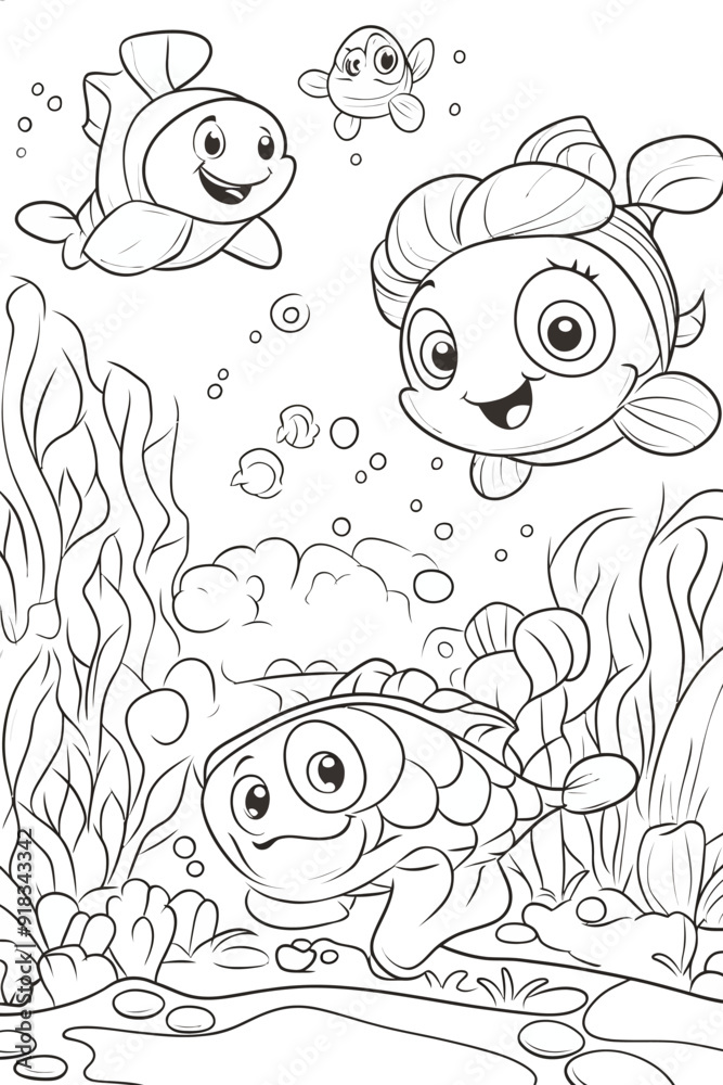 Obraz premium Sea Animal Coloring Page