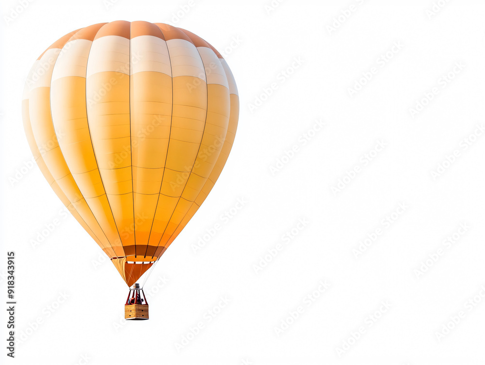 Fototapeta premium Colorful Hot Air Balloon Flying High in a Clear Sky on Isolated White Background